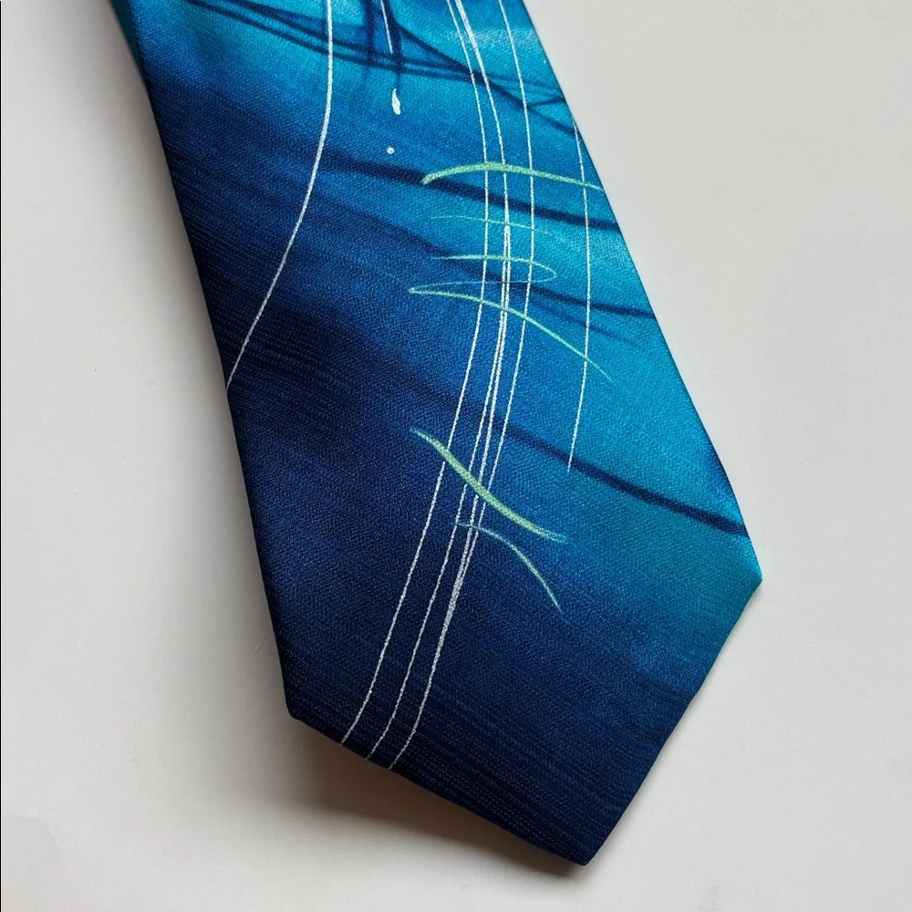 J. Garcia Neck‎ Tie Not Necessarily A Tree Collection 57 Blue Silk Gift Mens